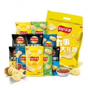 14点开始：Lay’s 乐事 大波浪薯片(黄瓜味+原味+红烩味+鱿鱼味+鸡翅味) 400g大礼包