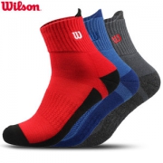 美国 威尔胜Wilson 专业运动袜 3双 商超同款 加厚毛巾底设计