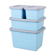 振兴 塑料储物箱四件套横纹/浅蓝色*2件
