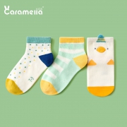 10点开始：Caramella 焦糖玛奇朵 纯棉婴儿袜子 3双装 11.9元包邮