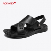 Aokang奥康 193724015夏季软底两用真皮凉鞋 双重优惠77.1元包邮