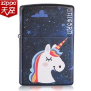 美国原机进口 Zippo 梦幻独角兽哑漆彩印 16孔防风打火机