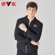 雅鹿 18582002 男士休闲棒球领夹克