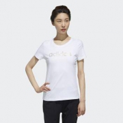 18日0点： adidas 阿迪达斯 GFX T LINEAR 女子运动型格短袖T恤 DY8694