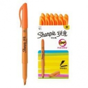锐意（Sharpie）荧光笔 记号笔 美国办公学生用彩色手账重点标记笔12支/盒 橙色 *5件