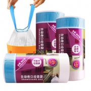 e洁 白色自动收口垃圾袋 3卷装