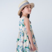 日本超高人气童装品牌 petitmain 女童花朵无袖纯棉连衣裙