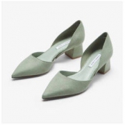 CHARLES & KEITH CK1-60920181 女士尖头粗跟单鞋