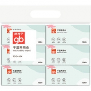 gb 好孩子 婴儿干湿两用棉柔巾 100片*6包 *4件
