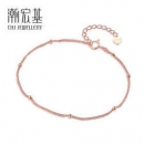潮宏基 SCK30002934 倒影18K玫瑰金手链 约1g