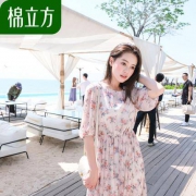 Mefound 棉立方 19BE1097 女士桔梗雪纺连衣裙