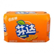 Fanta 芬达 橙味 汽水 碳酸饮料 330ml*6罐 *10件