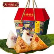 广州酒家 鲜肉/蜜枣/豆沙/蛋黄肉粽礼盒 100g*10只
