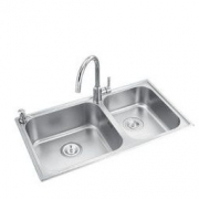 MOEN 摩恩 304不锈钢水槽 双槽+精铜龙头 80*45cm