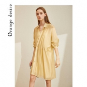 Orange Desire白色衬衫连衣裙女夏2020新款天丝设计感女神范修身 *3件