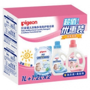 pigeon 贝亲 婴儿衣物多效洗护组合装（洗衣液 2.2L+柔顺剂1.2L） *2件