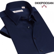 日本 深海 DeepOcean 莱赛尔面料 男免烫弹力短袖衬衫 上身有凉感