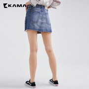 KAMA 卡玛 7218168 高腰A字牛仔半身裙