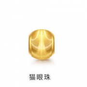 Slaso 手拉手 猫眼转运珠黄金吊坠 0.25g