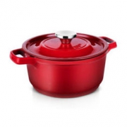 COOKER KING 炊大皇 T24CTQ5 铁器世家珐琅锅 24cm 酒红色