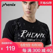 顶级品牌 日本 Phenix 草写Logo 男莱卡弹力棉T恤