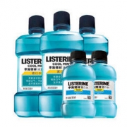 李施德林 (Listerine) 漱口水冰蓝劲爽口味减少牙菌斑清新口气 (500mL*3瓶+100mL*2瓶)套装 *3件