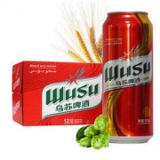乌苏啤酒 WUSU红乌苏500mL*12听易拉罐新疆红色大乌苏罐装醇厚黄啤酒旅行