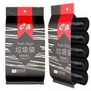 e洁 手提绑带垃圾袋 45*59cm 5卷 共140只