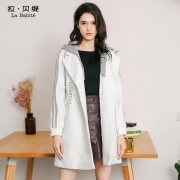 La Babite 拉贝缇 60005722女士带帽加厚羊毛呢大衣