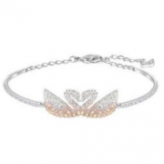 SWAROVSKI 施华洛世奇 Iconic Swan 5256264 渐变色双天鹅手镯