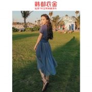 韩都衣舍 OR8711 女士网纱两件套连衣裙