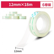 凑单品、有券的上： deli 得力 透明高粘文具胶带 12mm*18m 6卷/筒装