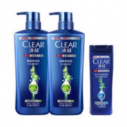 京东PLUS会员： CLEAR 清扬 男士洗发水套装 清爽控油型 500ml*2瓶+100ml