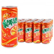 美年达 橙味碳酸汽水饮料 细长罐 330ml*24*3件