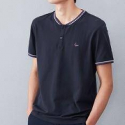 HLA 海澜之家 HNTBJ2R197A 男士立领两扣式短袖 *3件