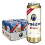 百帝王（Benediktiner）小麦啤酒500ml*24听整箱装 德国原装进口 修道院经典 *2件