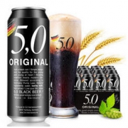 5.0德国进口黑啤酒焦香浓郁醇香顺滑型口感500mL*24听罐装原装整箱装 *2件