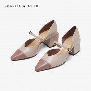 CHARLES＆KEITH CK1-61680090 女士拼色高跟玛丽珍鞋