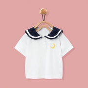 616预告：Mini Peace 太平鸟童装 女童学院风海军领短袖 低至84元