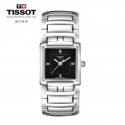 双倍差价、蓝宝石玻璃表镜、30米防水：Tissot 天梭 T-Evocation幻婷系列 钢带方盘时尚女表