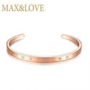 MAX&LOVE 半开口可调节 罗马数字款 钻石手镯