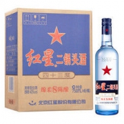 红星 白酒 蓝瓶二锅头 绵柔8陈酿 清香型 43度 750ml*6瓶 整箱装（新老包装随机发货）