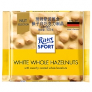 RitterSport瑞特斯波德白榛子巧克力100g*9件