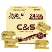 C&S 洁柔 金尊系列抽纸 3层*130抽*24包 *6件 244.8元包邮（需用券，合40.8元/件）