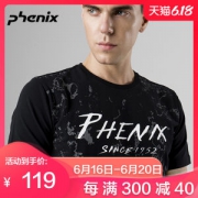 顶级品牌 日本 Phenix 草写Logo 男莱卡弹力棉T恤