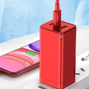 22点开始： Baseus 倍思 GaN氮化镓充电器 65W（2C1A）+ 100W Type-C数据线 红色特别版套装