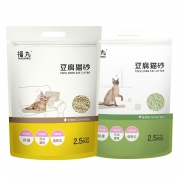 可食用原料，吸水除异味：2.5KG 福丸 玉米/绿茶味 豆腐猫砂