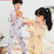 高梵  儿童夏季棉绸睡衣2件套