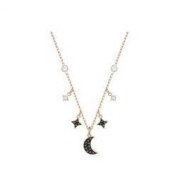 SWAROVSKI 施华洛世奇 5429737 女士仿水晶镀铑合金星星月亮锁骨链 34cm 镀玫瑰金色