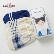Caramella 51884 女士学院风船袜 4双装 18.5元